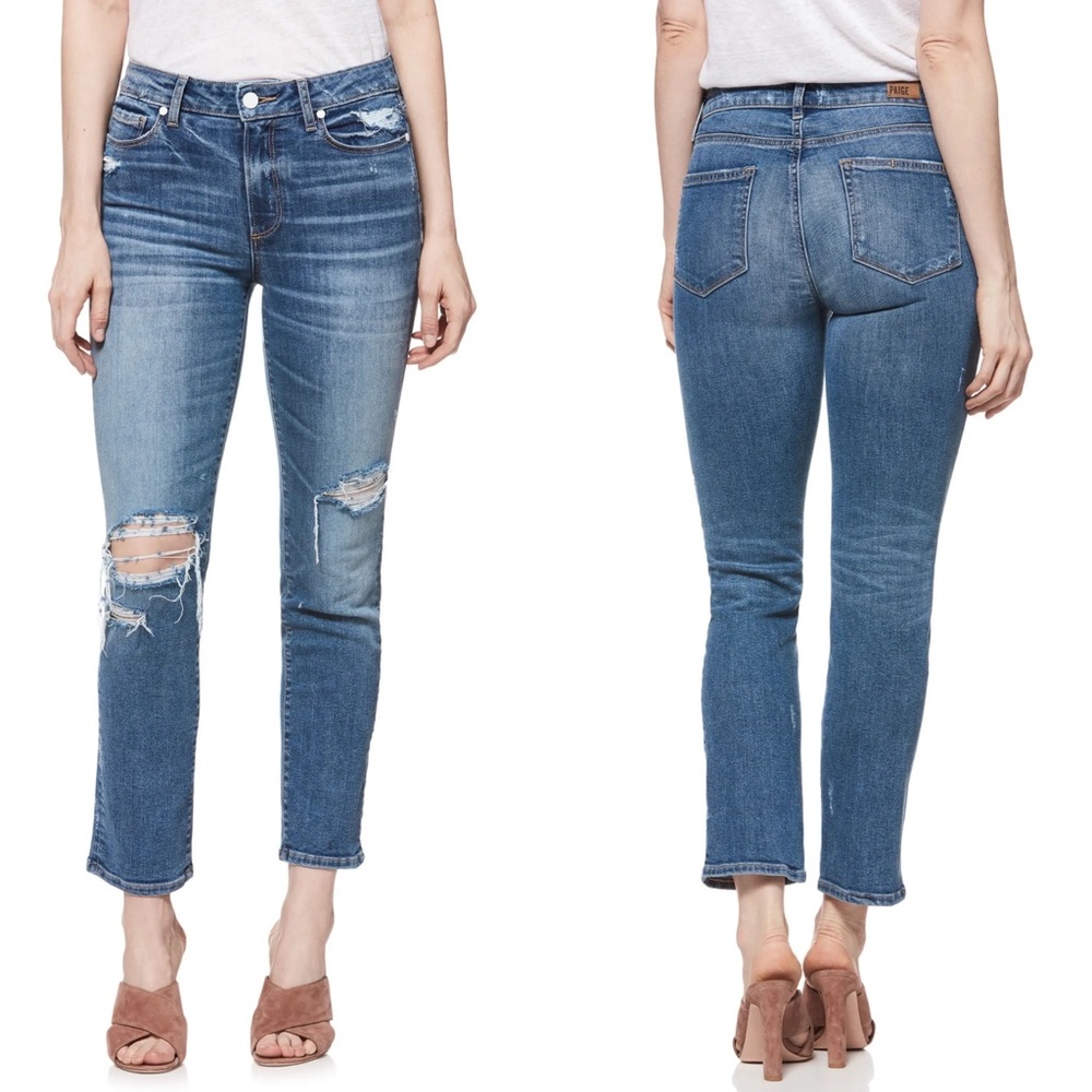 PAIGE NWT Size 27 Verdugo Transcend Vintage Ripped Ankle Skinny Jeans